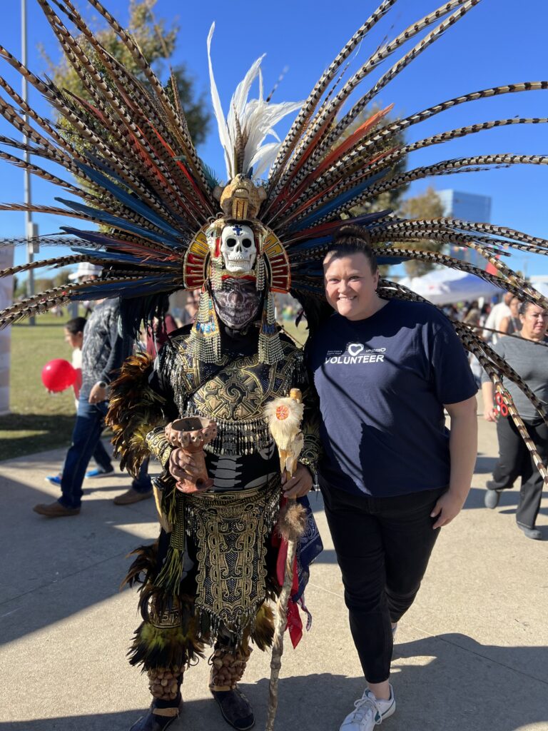 Volunteer picture at the dia de los muertos celebration.